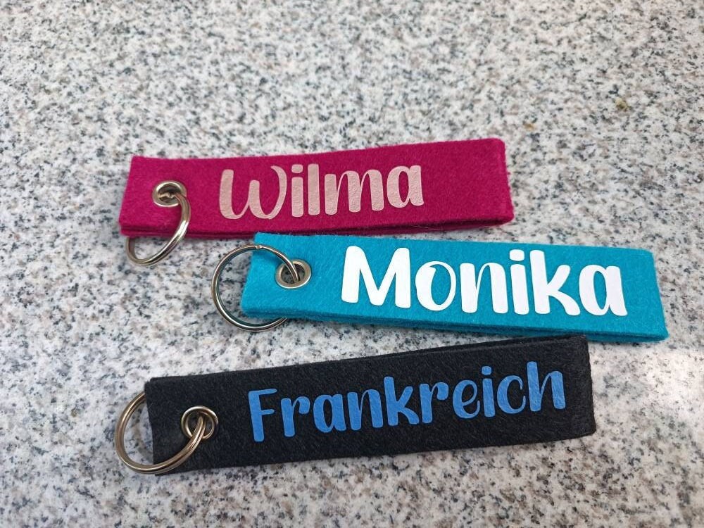 Schlüsselanhänger Aus Filz Mit Namen -> Einseitiger Druck Schlüsselanhänger Aus Filz Mit Namen -> Einseitiger Druck von ZauberhafteDinge