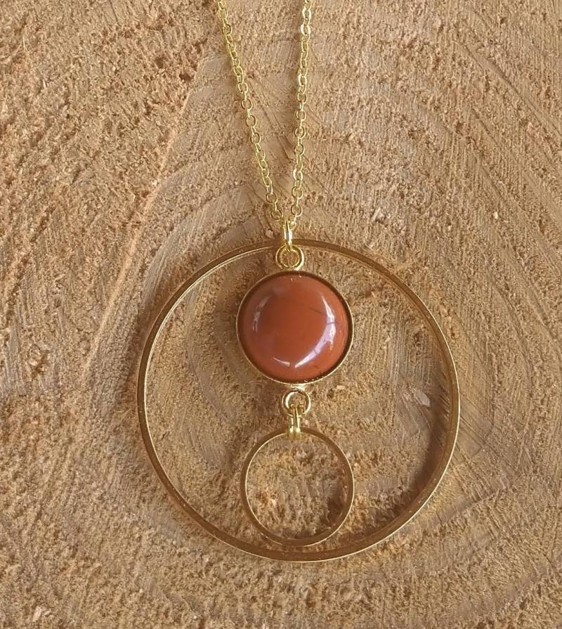 Halskette "Ringe" - Mit Rotem Jaspis Halskette "Ringe" - Mit Rotem Jaspis von ZauberhafteZeit