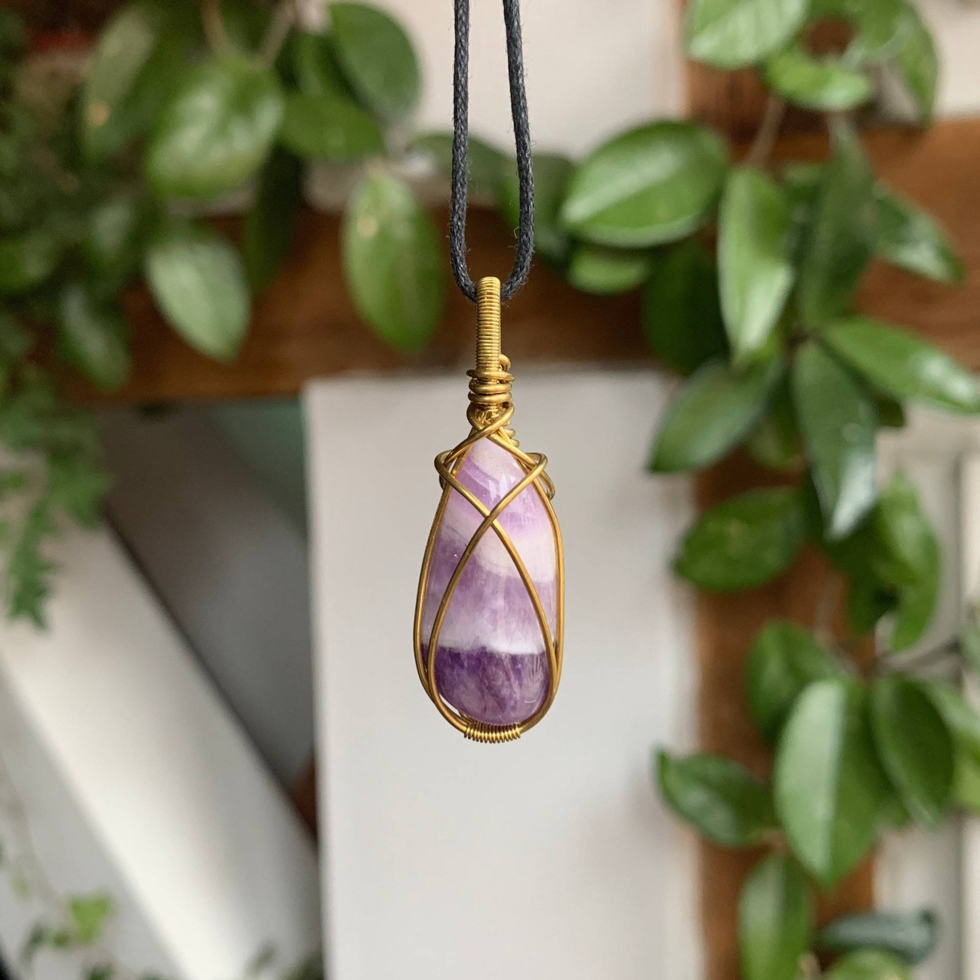 Kette Aus Messing Mit Amethyst Kette Aus Messing Mit Amethyst von ZauberhausShop