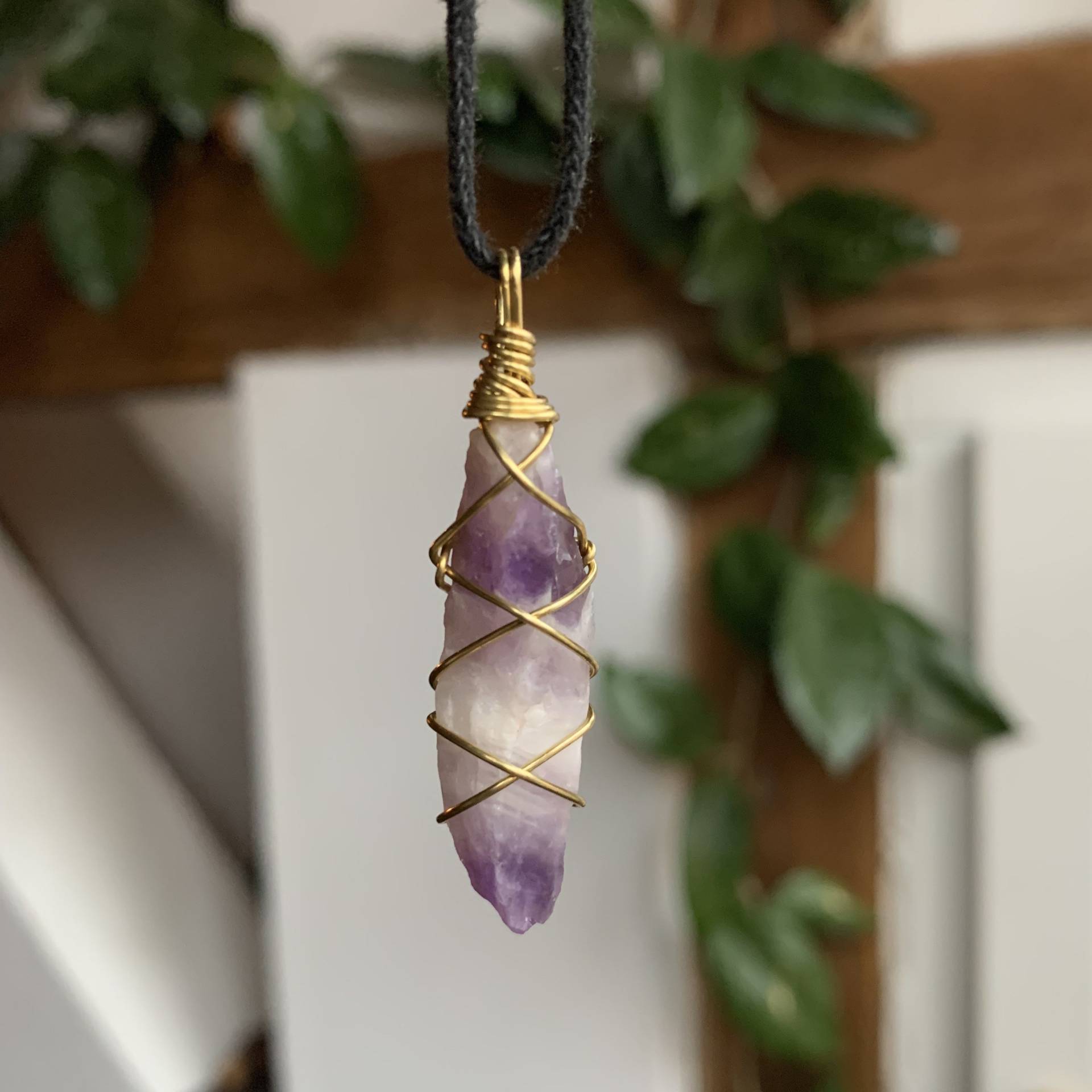Kette Aus Messing Mit Amethyst Kette Aus Messing Mit Amethyst von ZauberhausShop