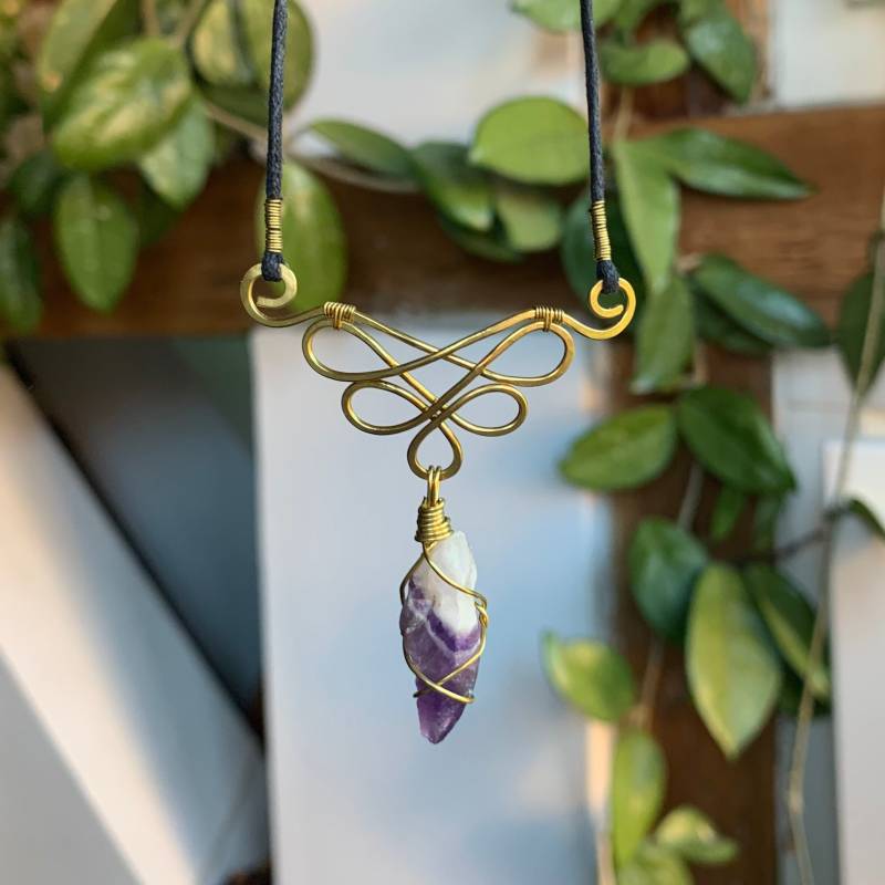 Kette Aus Messing Mit Amethyst Kette Aus Messing Mit Amethyst von ZauberhausShop
