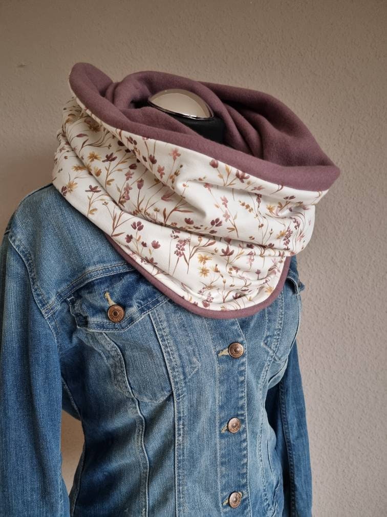 Loopschal Damen Baumwollfleece Handmade von Zauberherzchen