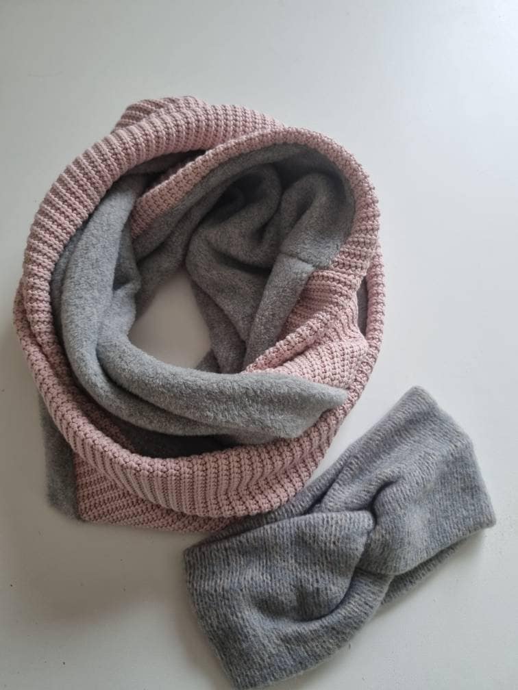Loopschal Stinband Set Strick Mit Fleece Für Damen Handmade von Zauberherzchen