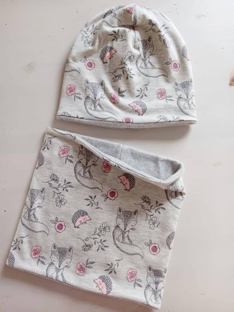 Mädchen Loopschal Halstuch Schal Fuchs Baumwollfleece von Zauberherzchen