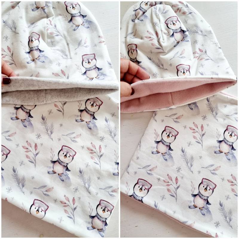 Mädchen Loopschal Halstuch Schal Pinguin von Zauberherzchen