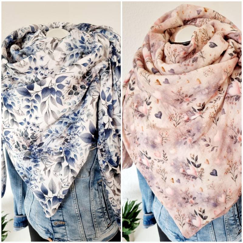 Musselin Xxl Halstuch Damen Dreieckstuch von Zauberherzchen