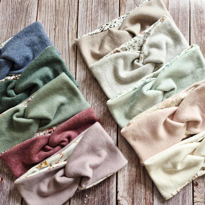 Stirnband Damen Mit Hohem Stretchanteil Viele Weitere Farben Aus Biobaumwollfleece von Zauberherzchen