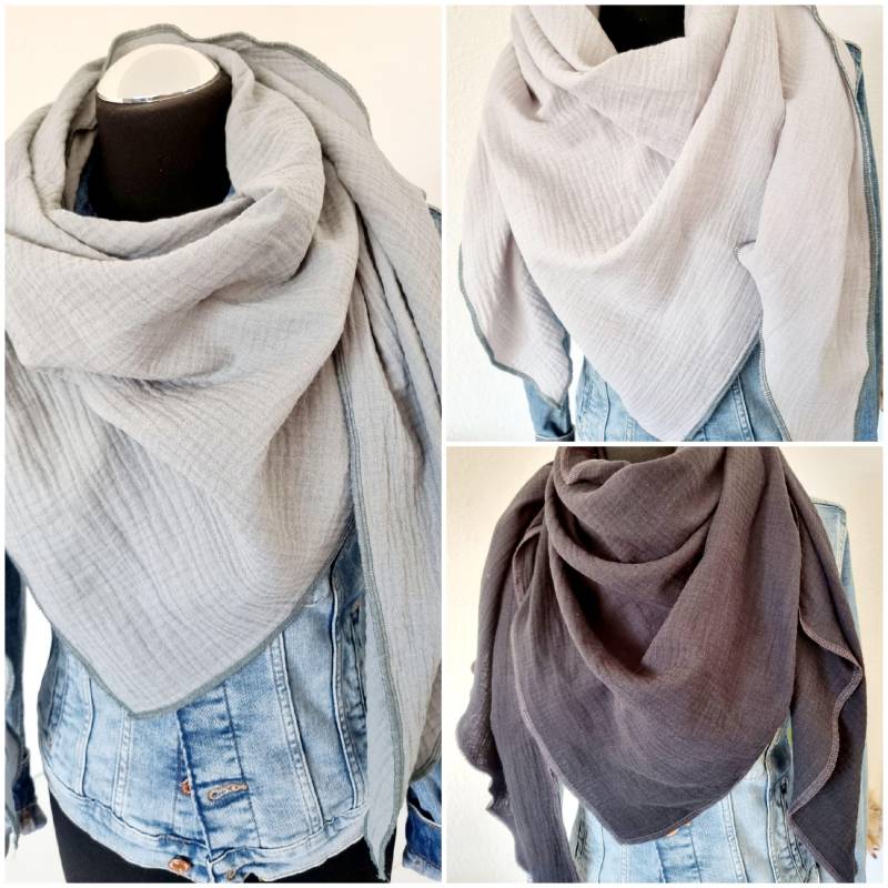 xxl Halstuch Damen Dreieckstuch Musselintuch Viele Verschiedene Farben von Zauberherzchen