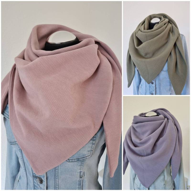 xxl Halstuch Damen Dreieckstuch Rippjersey Viele Verschiedene Farben von Zauberherzchen