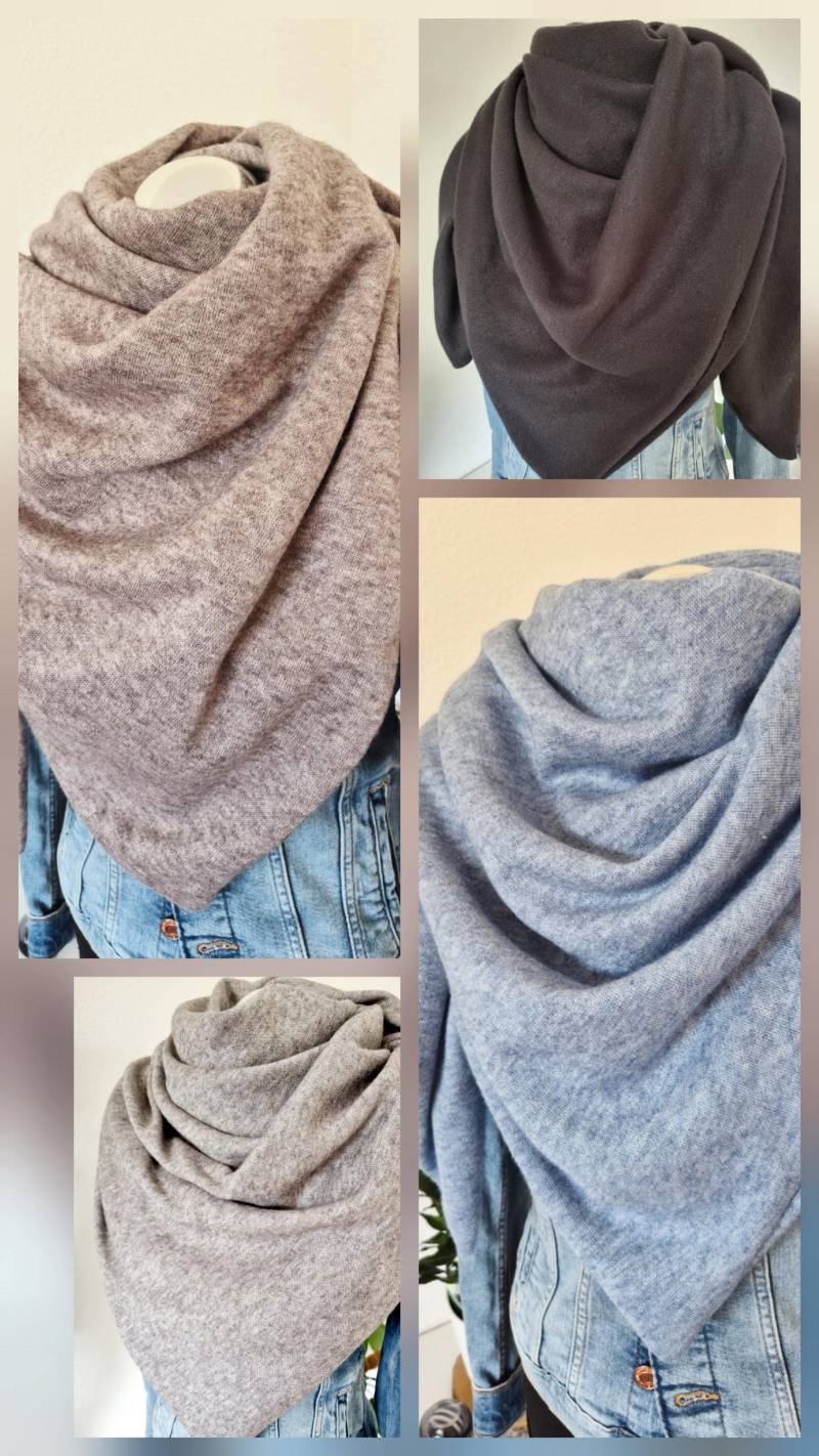 xxl Halstuch Damen Dreieckstuch Weicher Viskosestrick Viele Verschiedene Farben von Zauberherzchen