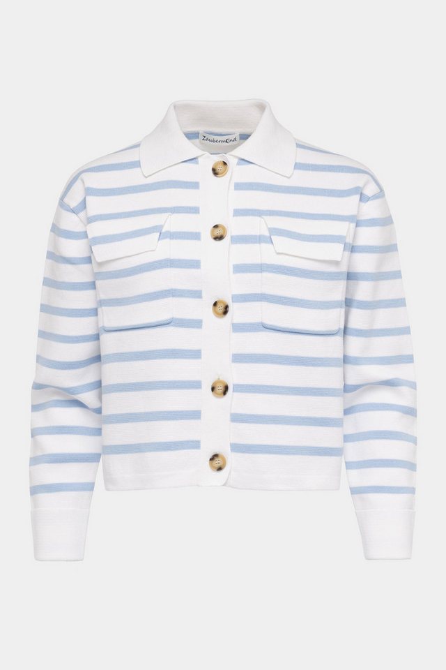 Zaubermond Strickjacke Zaubermond Strickjacke Maritim mit Hornknöpfen in True Blue von Zaubermond