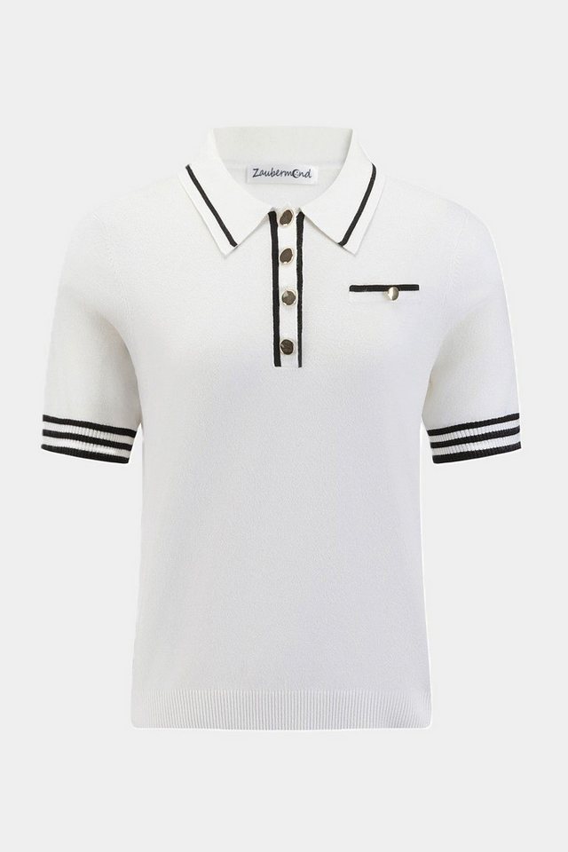 Zaubermond Kurzarmshirt Strick-Poloshirt WHITE Zaubermond Kurzarmshirt Strick-Poloshirt WHITE von Zaubermond