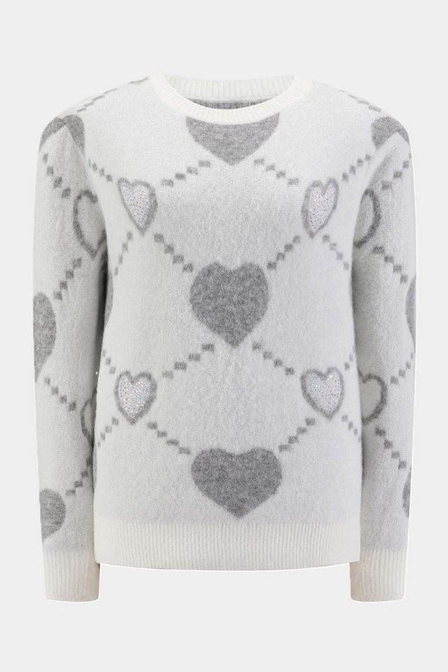 Zaubermond Strickpullover Zaubermond Strickpullover mit Herzmuster und Glitzerakzenten - OFF Zaubermond Strickpullover Zaubermond Strickpullover mit Herzmuster und Glitzerakzenten - OFF von Zaubermond