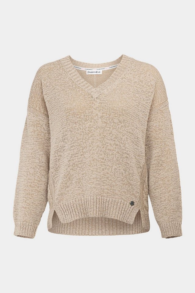 Zaubermond Strickpullover Strickpullover mit V-Ausschnitt KIESEL von Zaubermond