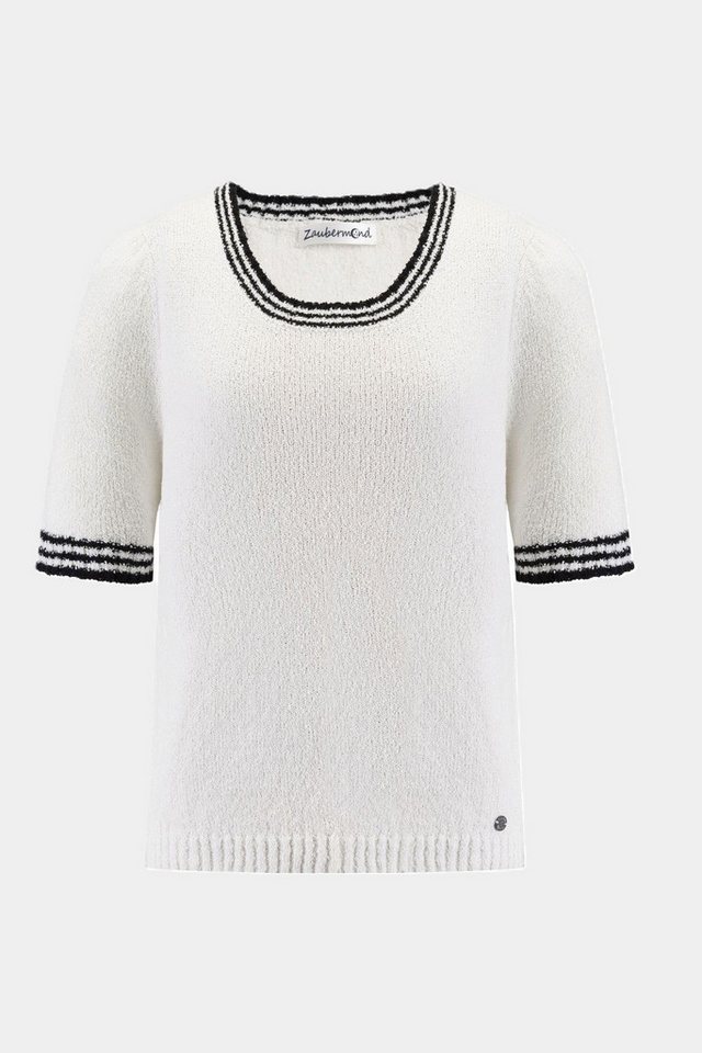 Zaubermond Kurzarmshirt Strickpullover mit Puffärmeln Off White Zaubermond Kurzarmshirt Strickpullover mit Puffärmeln Off White von Zaubermond