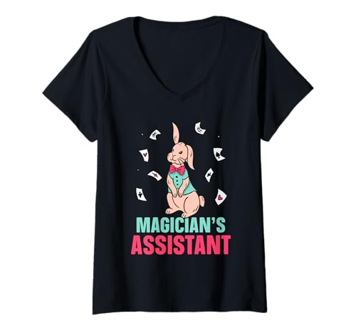Damen Assistent des Magiers Zauberer Magie Zaubern Magier T-Shirt mit V-Ausschnitt Damen Assistent des Magiers Zauberer Magie Zaubern Magier T-Shirt mit V-Ausschnitt von Zaubern Magierin Zauberkunst Magician's Assistant