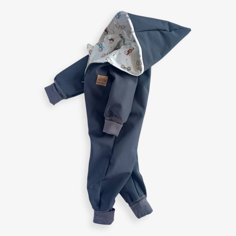 Softshell Overall Kinder Gr 80 - Winddicht, Jungen Anzug Wasserabweisend Jersey-Innenfutter Handmade Unikat Herbst Winter Outdooranzug von Zaubernaehte