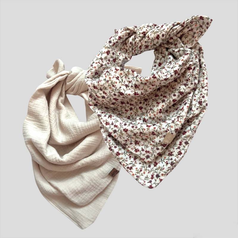 Winter/Frühjahr Weiches Warmes Musselin Halstuch Doppellagig 4 Lagen , Dreieckstuch Kinder /Kleinkinder , Lagentuch 50x50 cm von Zaubernaehte