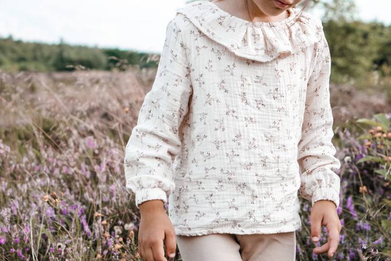 Organic Kragenbluse | Musselinstoff |Musselinbluse Für Kinder von Zauberspross