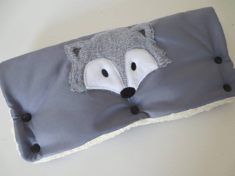 Kinderwagenmuff Wasserabweisend Handwärmer Grau "Fuchs" Kinderwagenmuff Wasserabweisend Handwärmer Grau "Fuchs" von ZauberwerkemitHerz