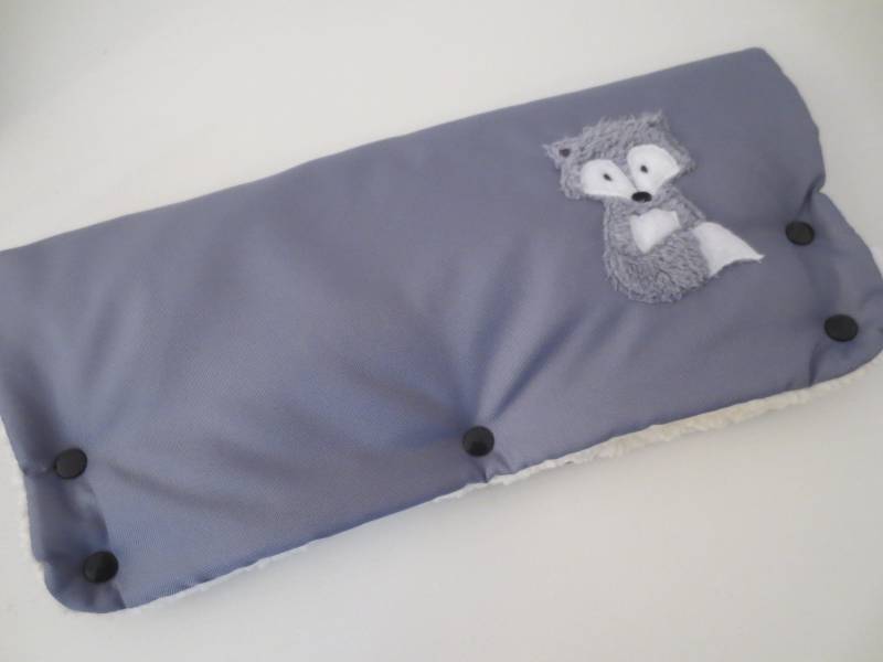 Kinderwagenmuff Wasserabweisend Handwärmer Muff Grau "Fuchs" Kinderwagenmuff Wasserabweisend Handwärmer Muff Grau "Fuchs" von ZauberwerkemitHerz