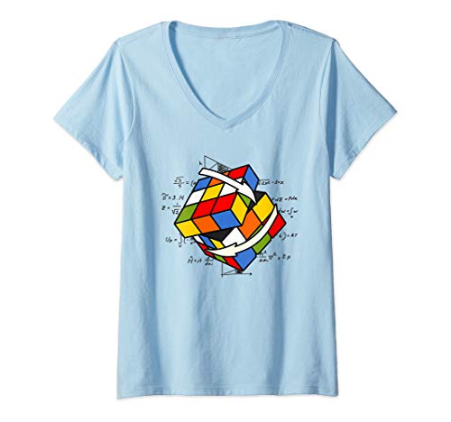 Damen Zauberwürfel Rubik Cube Magic Würfel Retro Rubi Vintage Nerd T-Shirt mit V-Ausschnitt Damen Zauberwürfel Rubik Cube Magic Würfel Retro Rubi Vintage Nerd T-Shirt mit V-Ausschnitt von Zauberwürfel & Nerd Geschenk-Ideen