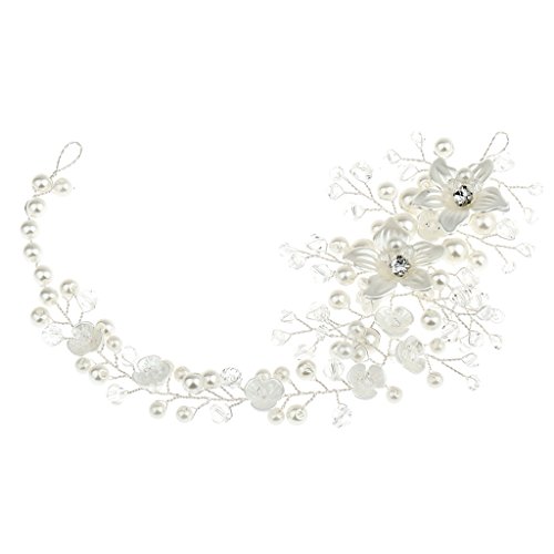 Zaviftie Modisches Perlen-Stirnband in Blumenform, Tiara, weiche Haarkette, exquisite Brautschmuck, Brautjungfer, Stirnband für Ehefrauen und Freundinnen, As show, Legierung, Kunstperlen, Ohne Zaviftie Modisches Perlen-Stirnband in Blumenform, Tiara, weiche Haarkette, exquisite Brautschmuck, Brautjungfer, Stirnband für Ehefrauen und Freundinnen, As show, Legierung, Kunstperlen, Ohne von Zaviftie