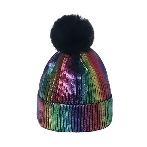 Zaxgfür Damen & Herren,bronzierende Wollmütze bunt Hip Hop Street Strickmütze mit Weichem Gefütterte Strickmütze stilvoll Pendeln Warmer Hut,06 Farbe von Zaxgf