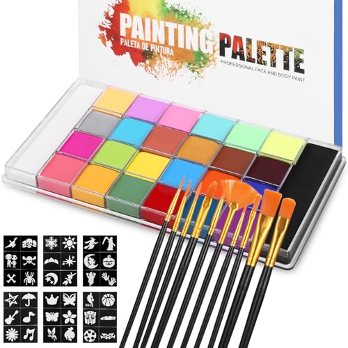 Zaxiva Kinderschminke Face Paint 26 Farben, Professionelles Ungiftiges Sicheres Kinderschminke Set, Ideal Für Halloween Cosplay Festival Accessoire, Clown Schminke, Make-up für Kinder und Erwachsene Zaxiva Kinderschminke Face Paint 26 Farben, Professionelles Ungiftiges Sicheres Kinderschminke Set, Ideal Für Halloween Cosplay Festival Accessoire, Clown Schminke, Make-up für Kinder und Erwachsene von Zaxiva
