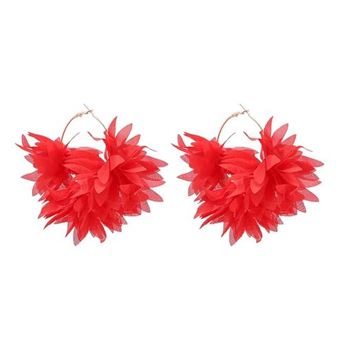 Handgefertigte Boho-Blumenblüten-Ohrringe für Frauen, Sommer, Strand, Creolen, Zink, Kein Edelstein von Zaycca