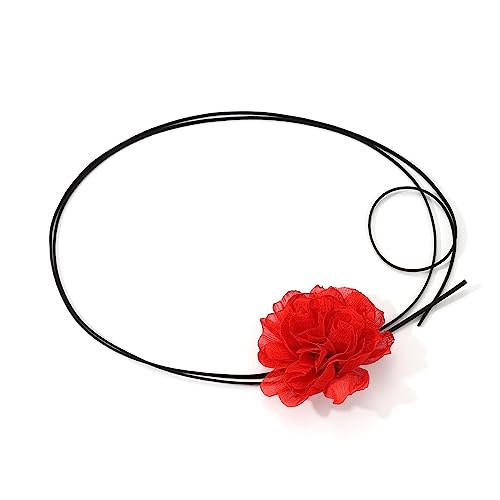 Zaycca Blumen-Choker-Halskette für Damen, Braut, Hochzeit, Party, Sommer-Halsketten, Zink, Kein Edelstein von Zaycca