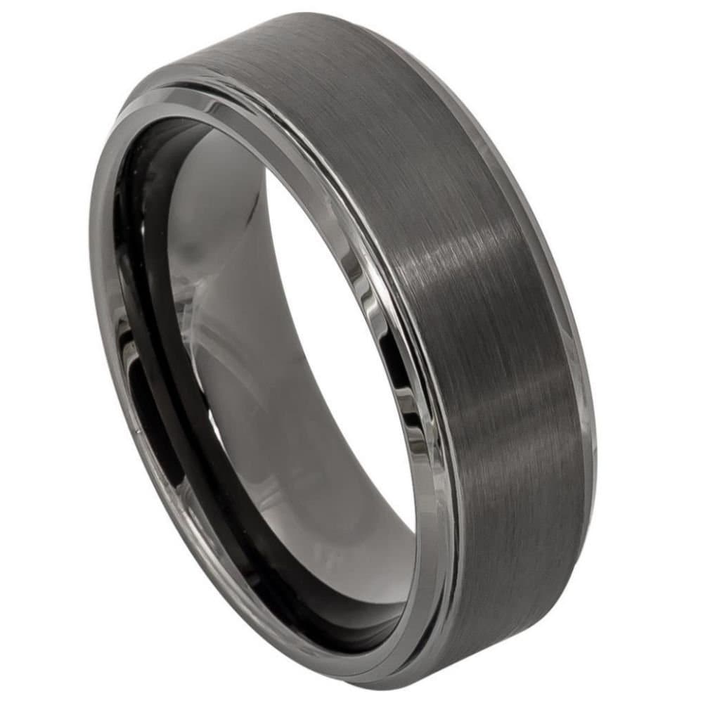 Charcoal Wolfram Ehering, Herrenring, Wolframring, Graviert 8mm Ring, Versprechen Verlobungs - Und Eheringe Für Männer von Zayjeweler