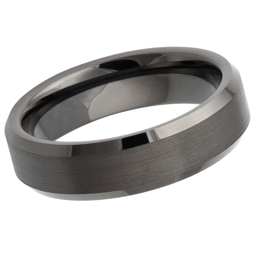 Gunmetal Ehering Grau Wolframring 6mm Hartmetall-Wolframring Männer, Ring Graviert Ring, Versprechen Ringe. Herren von Zayjeweler