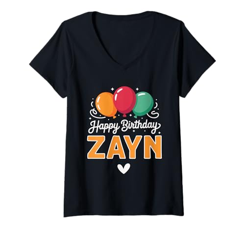 Damen Alles Gute zum Geburtstag Spruch Zayn T-Shirt mit V-Ausschnitt Damen Alles Gute zum Geburtstag Spruch Zayn T-Shirt mit V-Ausschnitt von Zayn Name Spruch für Geburtstag
