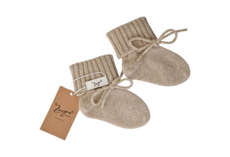 Zayno Basicsocken Söckchen Unisex für Babys von 3-6 Monaten aus 100% Kaschmir Lichtbraun (Set, 1-Paar, Atmungsaktiv und wärmeregulierend) Atmungsaktiv und wärmeregulierend von Zayno