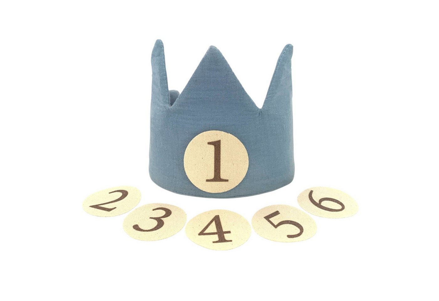 Zayno Schlupfmütze Geburtstagskrone "Krönchen" aus Baumwolle in Blau von Zayno