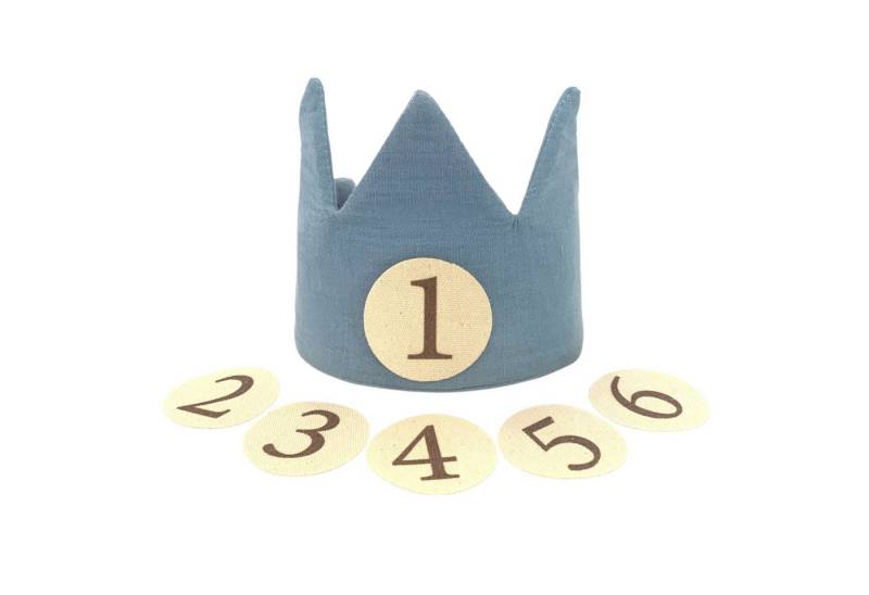 Zayno Schlupfmütze Geburtstagskrone "Krönchen" aus Baumwolle in Blau von Zayno