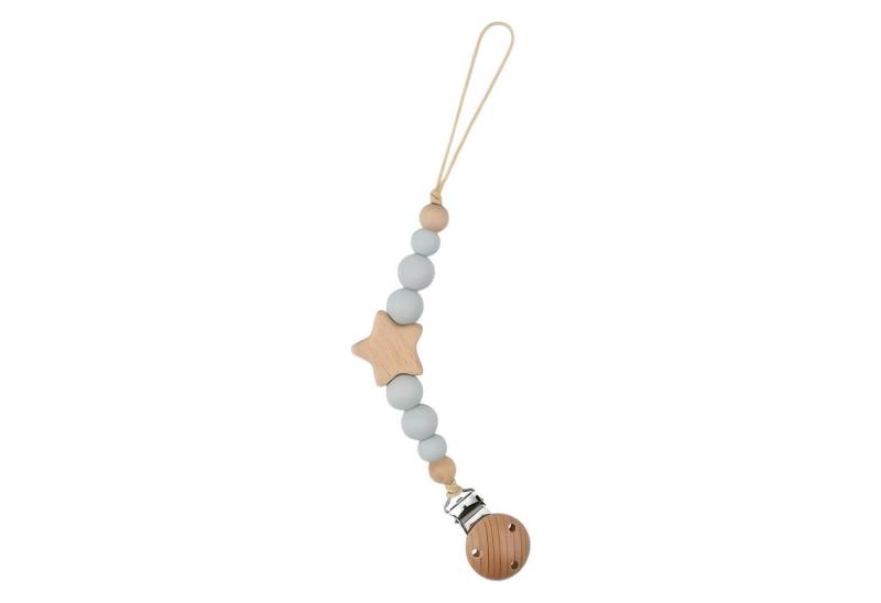 Zayno Schnullerbefestigung Schnullerkette "Sternchen" in Blaugrau, (Packung, 1-tlg., Ermuntert, den Schnuller eigenständig zu greifen), Beeindruckt mit einem zeitlosen Design von Zayno