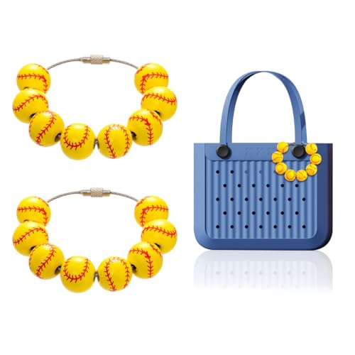 Zayookey 2 Stück Sportanhänger für Bogg Bag Baseball Shaped Charms Bogg Taschenanhänger Baseball-Anhänger Taschenzubehör Strand Dekorativer Sommerdekoration für Handtasche (B) von Zayookey