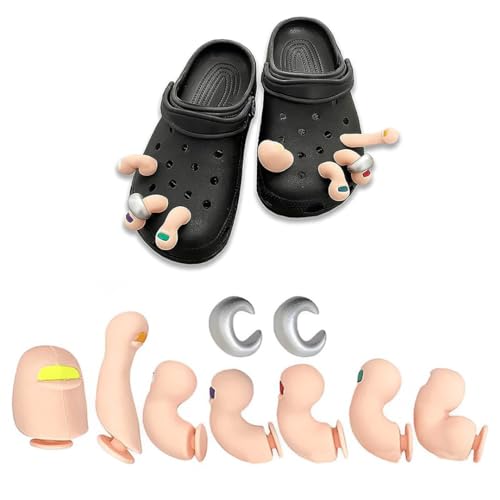 Zayookey 9 Stück Zehenschuh Charms Lustige Schuh Dekoration Funny Shoe Charms für Kinder Clog-Dekor für Crocs DIY Schuh Schuhanhänger für Party Geschenk (WHITE) von Zayookey