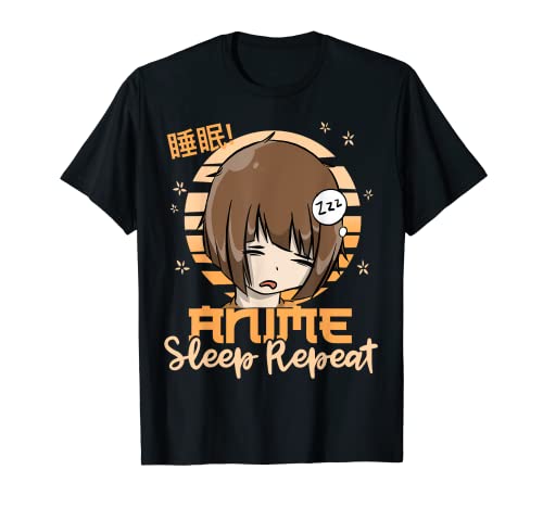 Pyjama für Mädchen, Anime, Schlafwiederholung, lustig, Manga, Damen T-Shirt von Zazzy Anime Apparel Gift Ideas