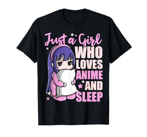 Anime and Sleeping Girl Pyjama PJ T-Shirt von Zazzy Tees for Girls Who Love