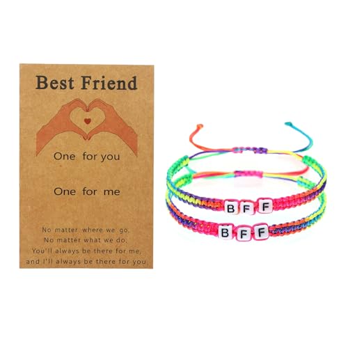 Zcbzbn Bester Freund Armband, 2 StüCk Besten Freundin Armreif, 2 MäDchen Bff ArmbäNder Gewebt Bunten Armreifen, Geschenk Beste Freunde Merchandise Damen MäDels von Zcbzbn