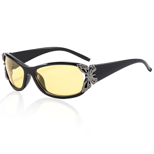 Zcbzbn Frauen Nacht Autofahren Brille, Damen Polarisierte Nachtsichtbrille, Anti-Glare-Fahrsicherheitsbrille, High-Definition-Gelbe GläSer, Schmetterling Dekoration Zcbzbn Frauen Nacht Autofahren Brille, Damen Polarisierte Nachtsichtbrille, Anti-Glare-Fahrsicherheitsbrille, High-Definition-Gelbe GläSer, Schmetterling Dekoration von Zcbzbn