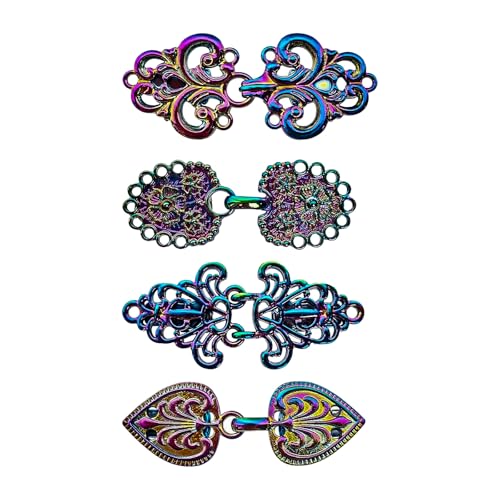 Zcbzbn4 Pieces Vintage Pullover Schal Swirl Cardigan Clip, Antike Mantel Brosche Keltischen Pullover KnöPfe, Schal Kragen Verschluss Kleid Shirt Clip FüR MäDchen Und Frauen (Schillernde Farbe) von Zcbzbn