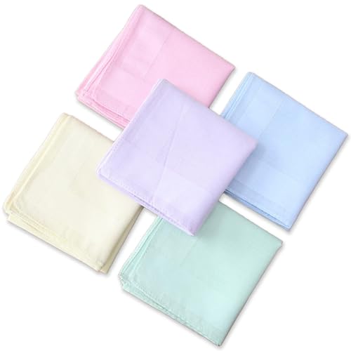 Zcbzbn5pcs Feste Farbe Damen Baumwolle TaschentüCher, Stoff Taschentuch Tuch Stoff FüR Den TäGlichen Gebrauch Und Hochzeit Partei, 40 X 40cm von Zcbzbn