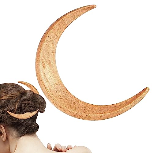 Mond Haarspange | Haarstäbchen aus Holz für Dutts - Dekorative Haarspangen, Haar-Styling-Werkzeug – Haar-Accessoires für Frauen und Mädchen, für Party, Shopping, Cosplay Zceplem von Zceplem