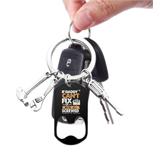 Zceplem Papa Schlüsselanhänger | Schraubendreher Schlüsselanhänger Schlüsselanhänger | Verstellbarer Mini-Handwerkzeug-Schlüsselanhänger aus Edelstahl, DIY-Werkzeug, Auto-Schlüsselanhänger, Geschenke von Zceplem