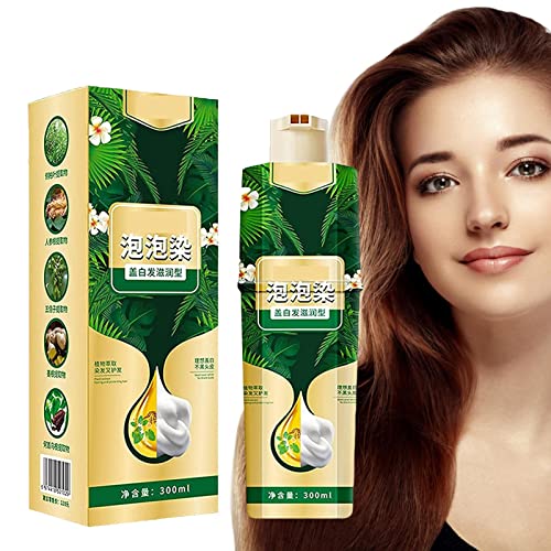 Pflanzliches Haarfarben-Shampoo | 300 ml Haarfärbeshampoo Sofortige Haarfarbe für Grauhaarabdeckung Natürliche Haarfärbung,Sofortiges natürliches Haarfärbe-Shampoo für Frauen und Männer Zceplem von Zceplem