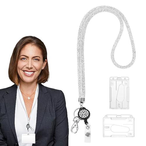 Zceplem Ausziehbarer Ausweishalter-Clip, ausziehbarer Schlüsselanhänger,Ausweishalter Schlüsselanhänger | Ausziehbarer Halter mit Rollenclip, vertikaler Lanyard-Halter für durchsichtige Karten von Zceplem